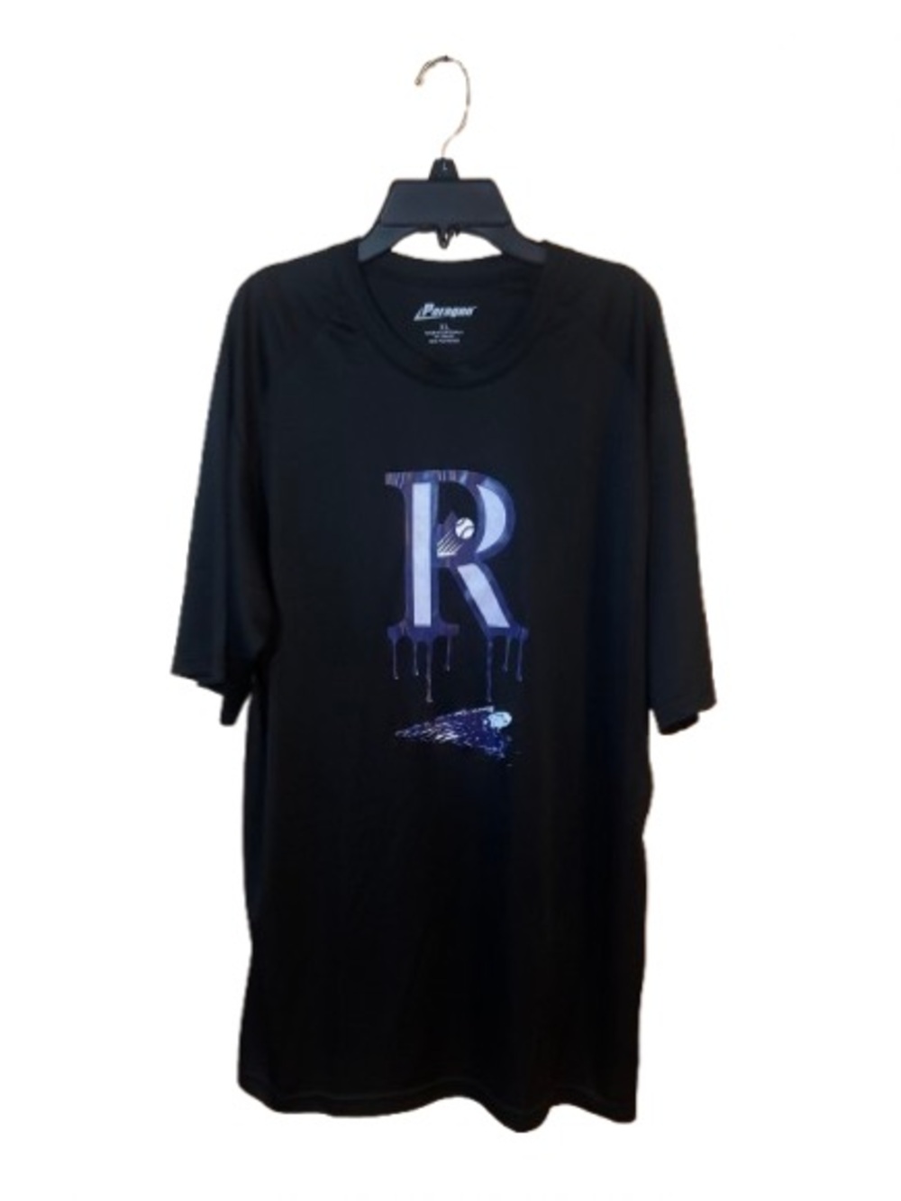 PARAGON Black Short-Sleeve Tee with Purple Drip 'R' Graphic XL